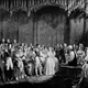 FILE - In this Feb. 10, 1840 file image, an illustration depicts the wedding of Britain's Queen Victoria, centre right, and to Prince Albert, centre left, in The Chapel Royal at St. James's Palace in London, England. The celebrated silk-and-lace bridal gown worn by Queen Victoria offers some clues about what Kate Middleton will wear when she walks down the aisle April 29, even if much has changed since Victoria's low-key wedding in 1840. Just as Victoria used English lace and silk woven in London to show support for British industry, Middleton faces overwhelming pressure to use a British designer. (AP Photo/File)